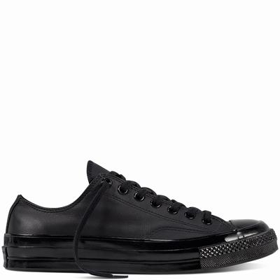 Converse Chuck Taylor All Star '70 Mono Leather Low Tops Mens - Black/Black/Black Shoes (928LNZGS)